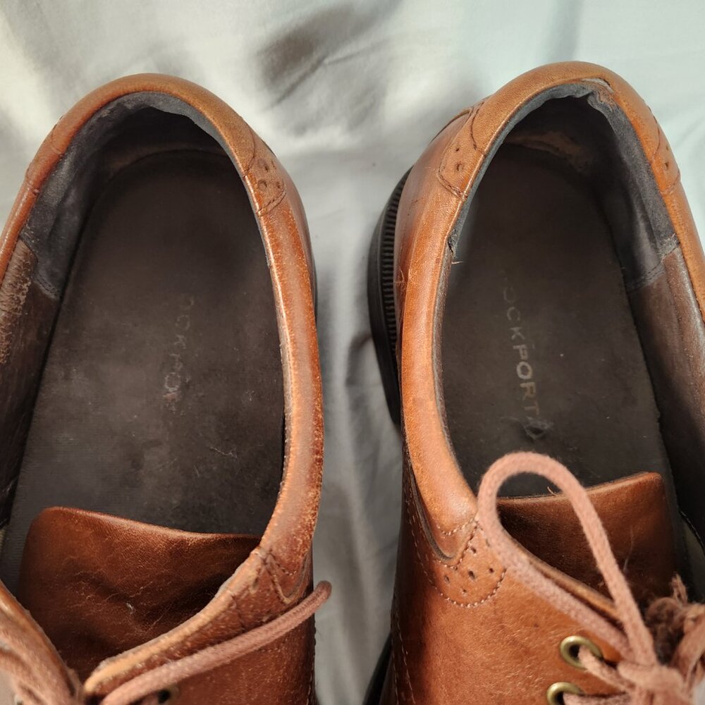 ROCKPORT APM2030 F PLAIN TOE OXFORDS BROWN LEATHER LACE UP MEN'S SHOES 11 M - Picture 7 of 16